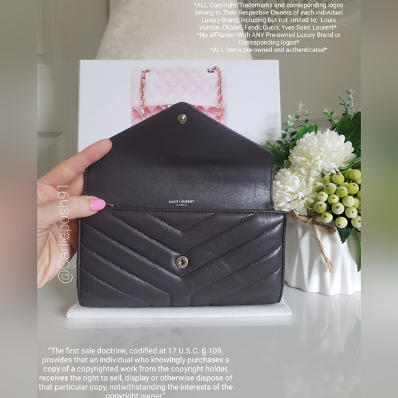 *SOLD* Authentic Pre-owned Yves Saint Laurent LouLou Flap Wallet - Picture 4 of 13